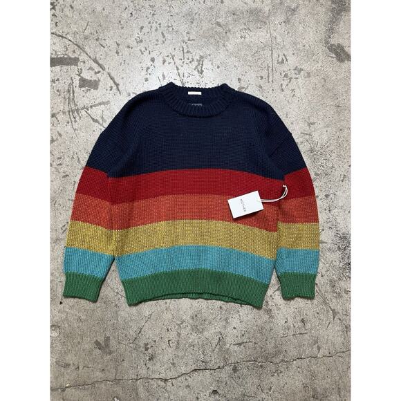 Mother Denim The Jumper Rainbow Stripe‎ At Your Leisure NWT Sz XS - Picture 1 of 10